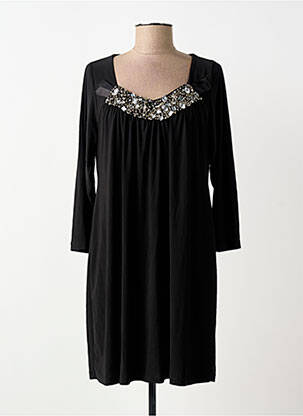 Rochie scurtă croială fluidă mâneci 3/4 negru YOEK femeie