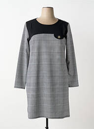 Rochie midi țesătură crep mâneci lungi gri GALMALLA femeie