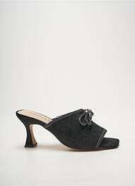 Mulete/saboți țesătură satinată toc de 7 la 9 cm negru CAPRICE femme