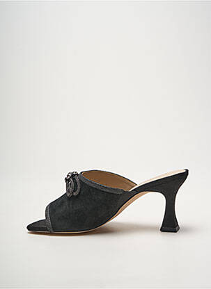 Mulete/saboți țesătură satinată toc de 7 la 9 cm negru CAPRICE femeie