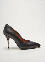 Pantofi cu toc țesătură satinată toc de 7 la 9 cm negru AUX CAPUCINES femme