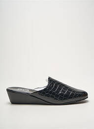 Papuci/pantofi de casă talpă exterioară din piele toc de 4 la 6 cm negru EREL femme