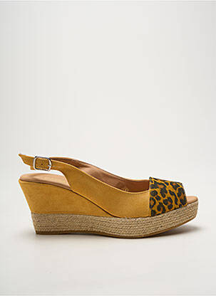 Sandale/pantofi decupați toc platformă toc de 7 la 9 cm galben EMMA femeie