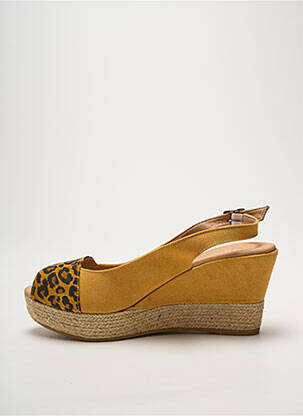Sandale/pantofi decupați toc platformă toc de 7 la 9 cm galben EMMA femeie