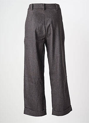Pantalon drept talie cu cleme mărime normală gri BIZANCE femeie