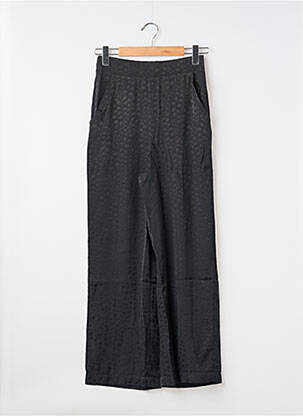 Pantalon drept țesătură poplin mărime normală negru BIZANCE femeie