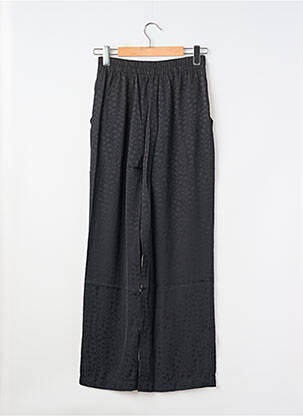 Pantalon drept țesătură poplin mărime normală negru BIZANCE femeie