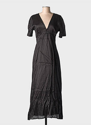 Rochie lungă mâneci scurte mâneci scurte negru BIZANCE femeie
