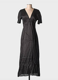 Rochie lungă mâneci scurte mâneci scurte negru BIZANCE femme
