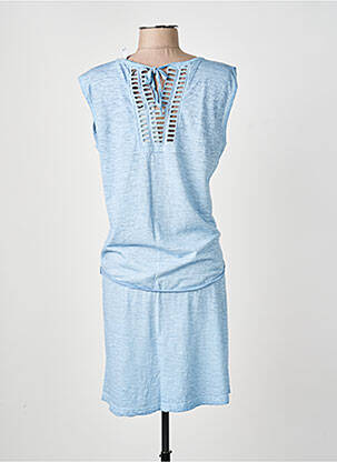 Rochie midi mâneci scurte mâneci scurte albastru DEELUXE femeie
