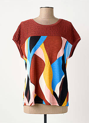 Tricou croială dreaptă mâneci scurte portocalie STREET ONE femeie