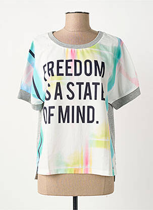 Tricou imprimeu fantezie mâneci scurte gri COQUELICOT femeie