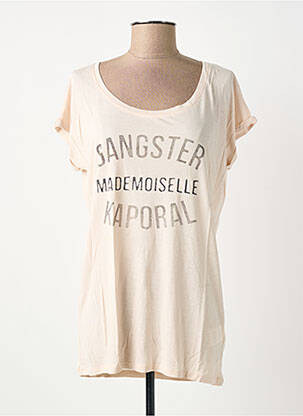 Tricou serigrafie mâneci scurte roz KAPORAL femeie
