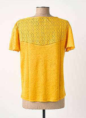 Tricou croială dreaptă mâneci scurte galben KANOPE femeie