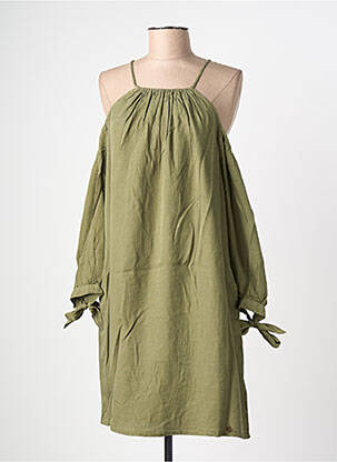 Rochie midi mâneci lungi mâneci lungi verde SUPERDRY femeie