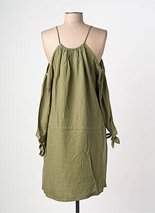 Rochie midi mâneci lungi mâneci lungi verde SUPERDRY femeie