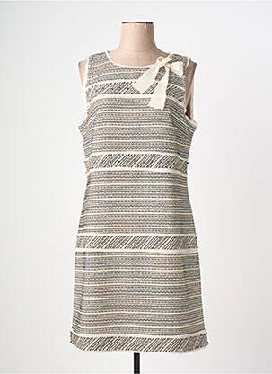 Rochie midi fără mâneci fără mâneci bej ANGY SIX femeie