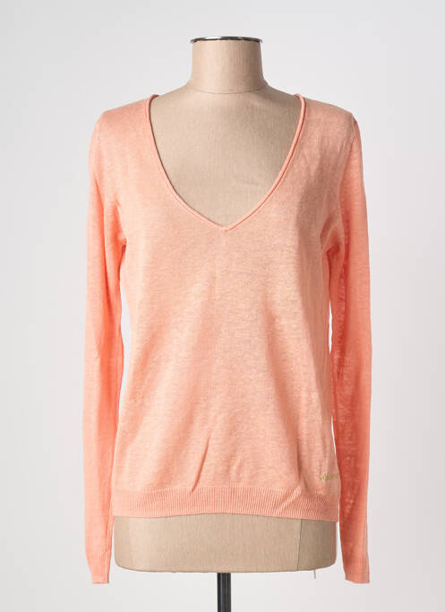 Pulover guler în v mâneci lungi roz SCHOOL RAG femme