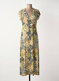 Rochie lungă mâneci scurte mâneci scurte verde GEISHA femme