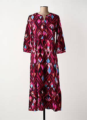 Rochie lungă imprimeu fantezie mâneci 3/4 violet STREET ONE femeie