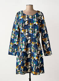 Rochie midi imprimeu fantezie mâneci lungi albastru MOLLY BRACKEN femme