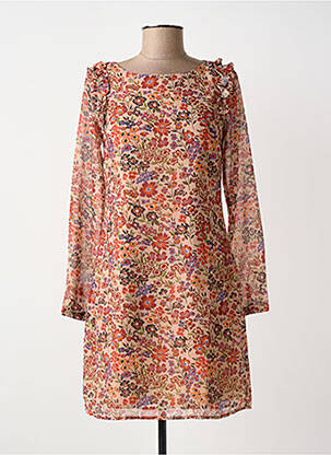 Rochie scurtă croială fluidă mâneci lungi bej MOLLY BRACKEN femeie