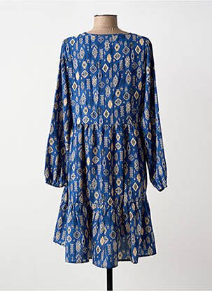 Rochie midi imprimeu fantezie mâneci lungi albastru MOLLY BRACKEN femeie