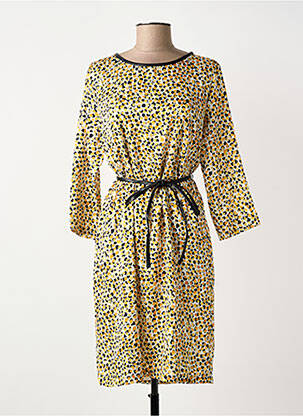 Rochie midi mâneci 3/4 mâneci 3/4 galben MOLLY BRACKEN femeie