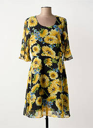 Rochie midi imprimeu floral mâneci 3/4 galben MOLLY BRACKEN femeie