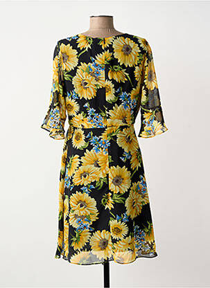 Rochie midi imprimeu floral mâneci 3/4 galben MOLLY BRACKEN femeie
