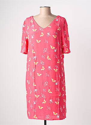 Rochie midi mâneci 3/4 mâneci 3/4 roz STREET ONE femeie