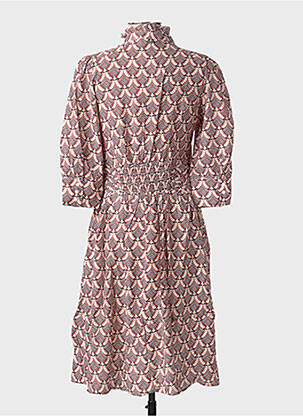 Rochie midi imprimeu fantezie mâneci lungi bej CHATTAWAK femeie