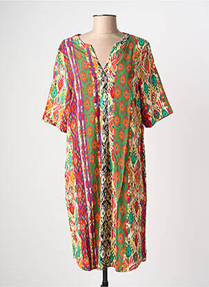 Rochie midi mâneci 3/4 mâneci 3/4 verde GEISHA femeie