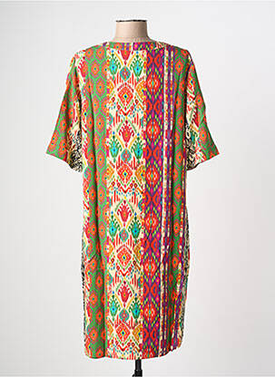 Rochie midi mâneci 3/4 mâneci 3/4 verde GEISHA femeie
