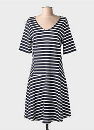 Rochie midi mâneci 3/4 mâneci 3/4 albastru STREET ONE femme