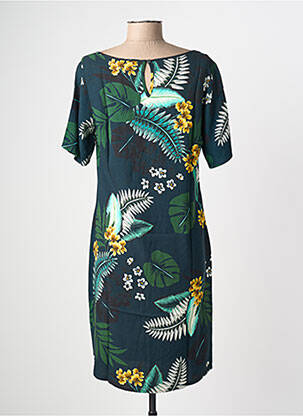 Rochie midi imprimeu floral mâneci scurte albastru GEISHA femeie
