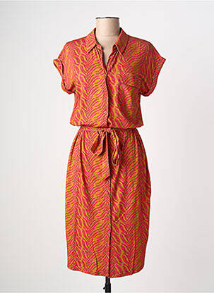 Rochie midi mâneci scurte mâneci scurte roz GEISHA femeie
