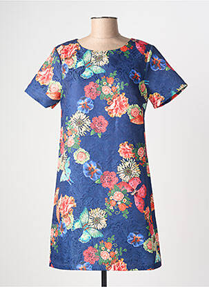 Rochie scurtă mâneci scurte mâneci scurte albastru MOLLY BRACKEN femeie