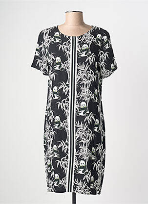 Rochie midi mâneci scurte mâneci scurte negru GEISHA femeie