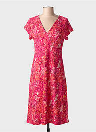 Rochie midi mâneci scurte mâneci scurte roz GEISHA femeie