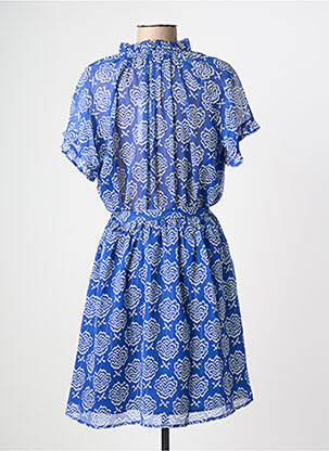 Rochie midi țesătură crep mâneci scurte albastru MOLLY BRACKEN femeie