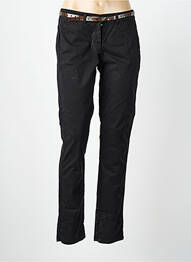 Pantalon chino țesătură poplin mărime normală negru VOODOO femeie