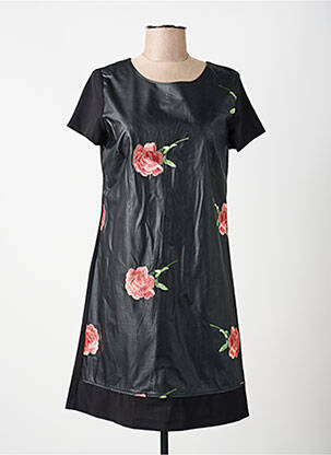 Rochie midi mâneci scurte mâneci scurte negru VOODOO femeie