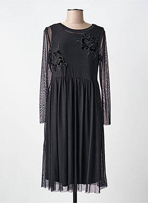 Rochie midi mâneci lungi mâneci lungi negru VOODOO femeie