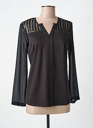 Top croială cambrată mâneci lungi negru VOODOO femeie