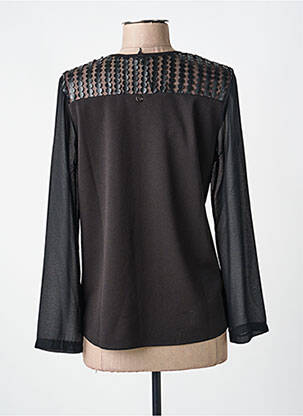 Top croială cambrată mâneci lungi negru VOODOO femeie