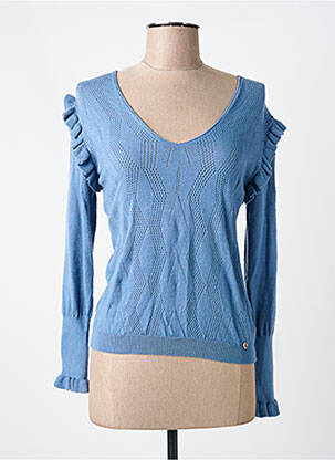 Top elasticitate mâneci lungi albastru VOODOO femeie