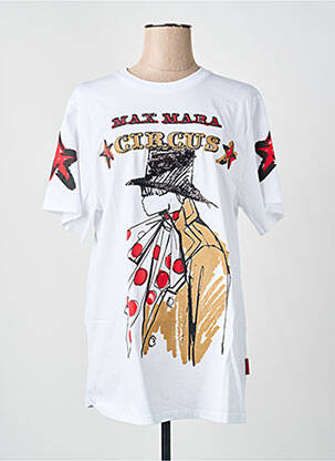 Tricou croială dreaptă mâneci scurte alb MAX MARA femeie