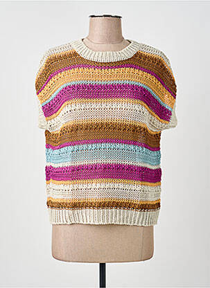 Pulover elasticitate mâneci scurte bej WEEKEND MAXMARA femeie
