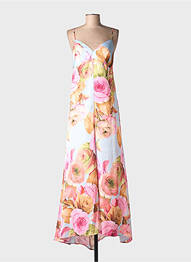 Rochie lungă imprimeu floral fără mâneci roz MILVA.MI femme
